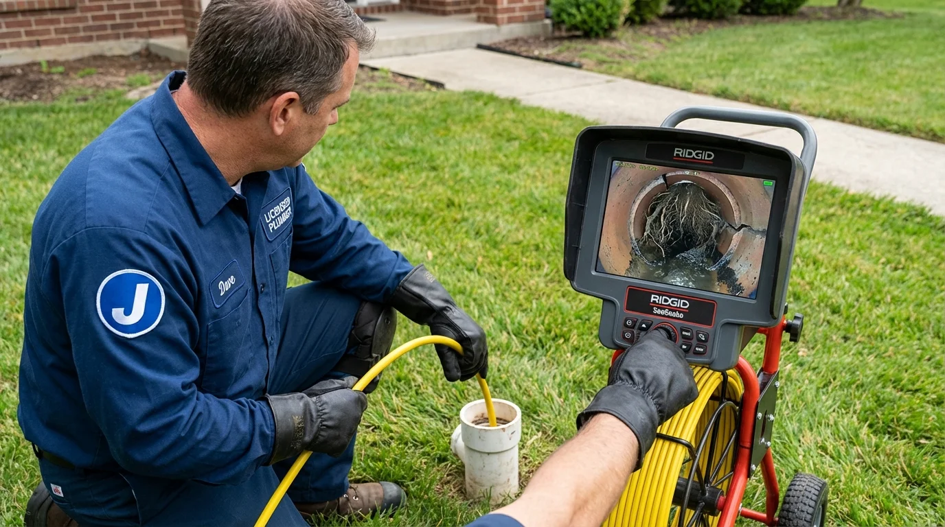 Sewer camera inspection being performed by Johns Plumbing LLC in Bergenfield